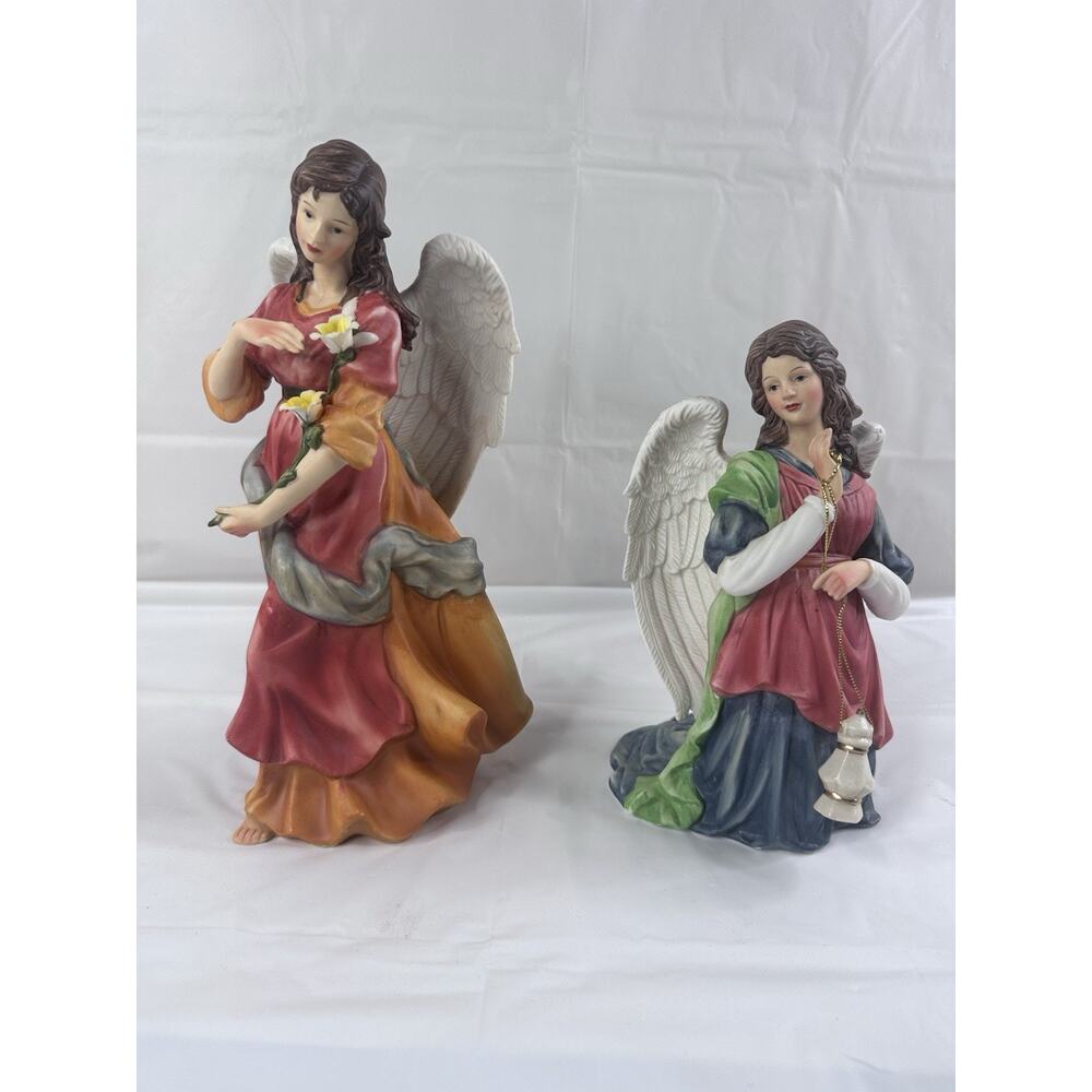 Christmas Grandeur Noel Nativity Angels with Lantern Holiday